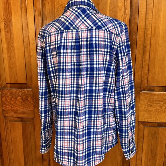 Land’s End Long-sleeved Button-down Plaid Soft Cotton Flannel Shirt Size 10 - Picture 4 of 9